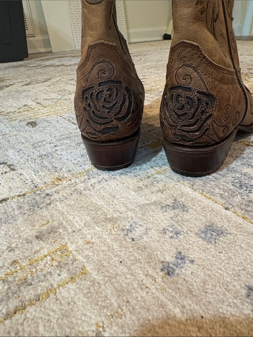 Wildflowers Bluebonnet Rose Cowboy Boots 7.5 - Picture 5 of 6